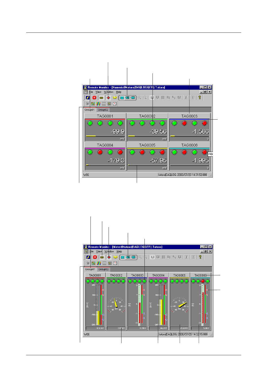 Numeric monitor, Meter monitor | Yokogawa DAQWORX User Manual | Page 463 / 482