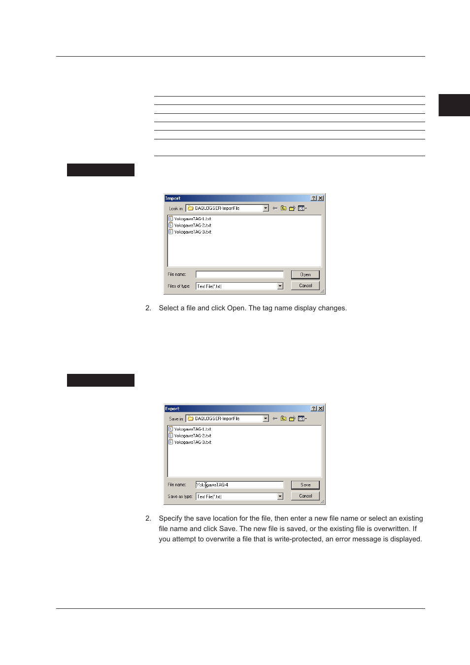 Index, Importing tag strings into text files | Yokogawa DAQWORX User Manual | Page 49 / 482