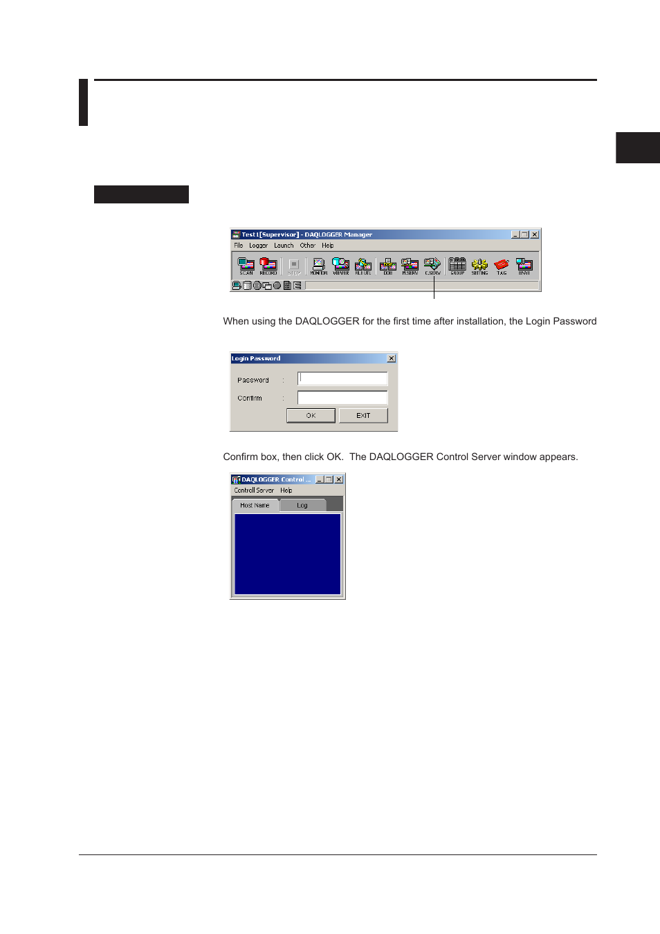 13 setting up the control server, 13 setting up the control server -57, Index | Entering control server settings | Yokogawa DAQWORX User Manual | Page 77 / 482