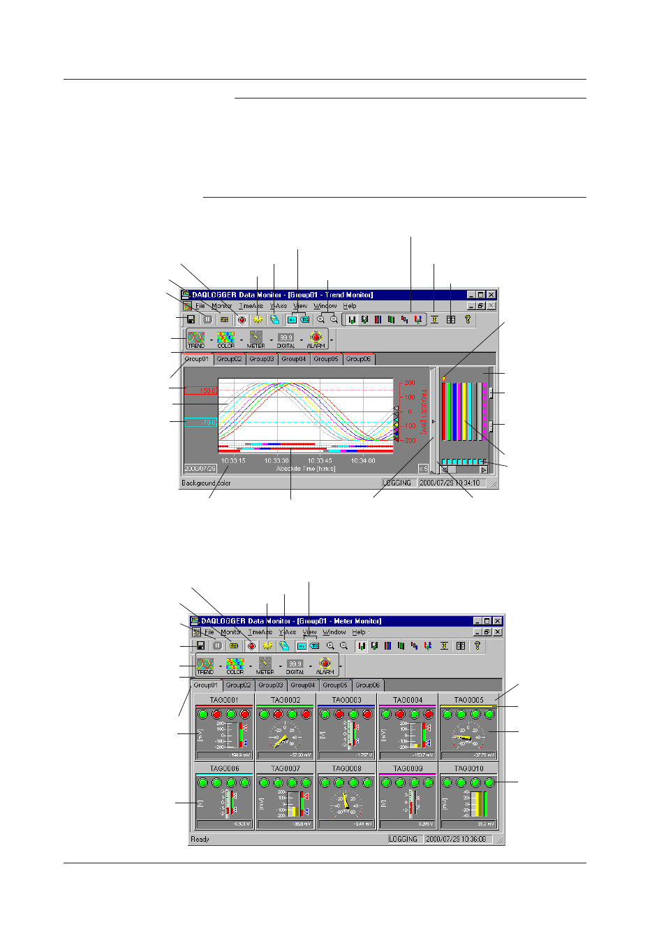 Trend monitor, Meter monitor | Yokogawa DAQWORX User Manual | Page 80 / 482