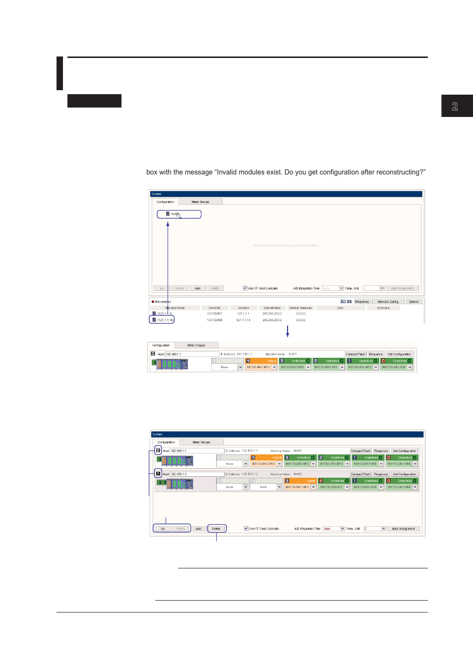 2 configuring the system, Selecting the mx100s that are to monitor the data, 2 configuring the system -5 | 2 confgurng the system | Yokogawa DAQWORX User Manual | Page 35 / 163