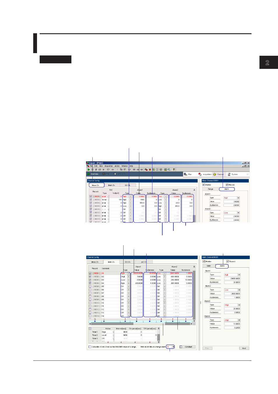 6 setting alarms, 6 setting alarms -37, 6 settng alarms | Index | Yokogawa DAQWORX User Manual | Page 67 / 163