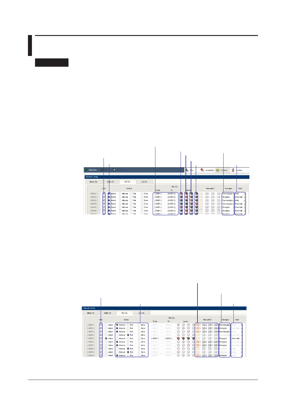 7 digital output, Setting the digital output of alarms, Setting the digital output other than alarms | 7 digital output -40, Setting the digital output of alarms -40, Setting the digital output other than alarms -40, 7 dgtal output, Settng the dgtal output of alarms, Settng the dgtal output other than alarms | Yokogawa DAQWORX User Manual | Page 70 / 163