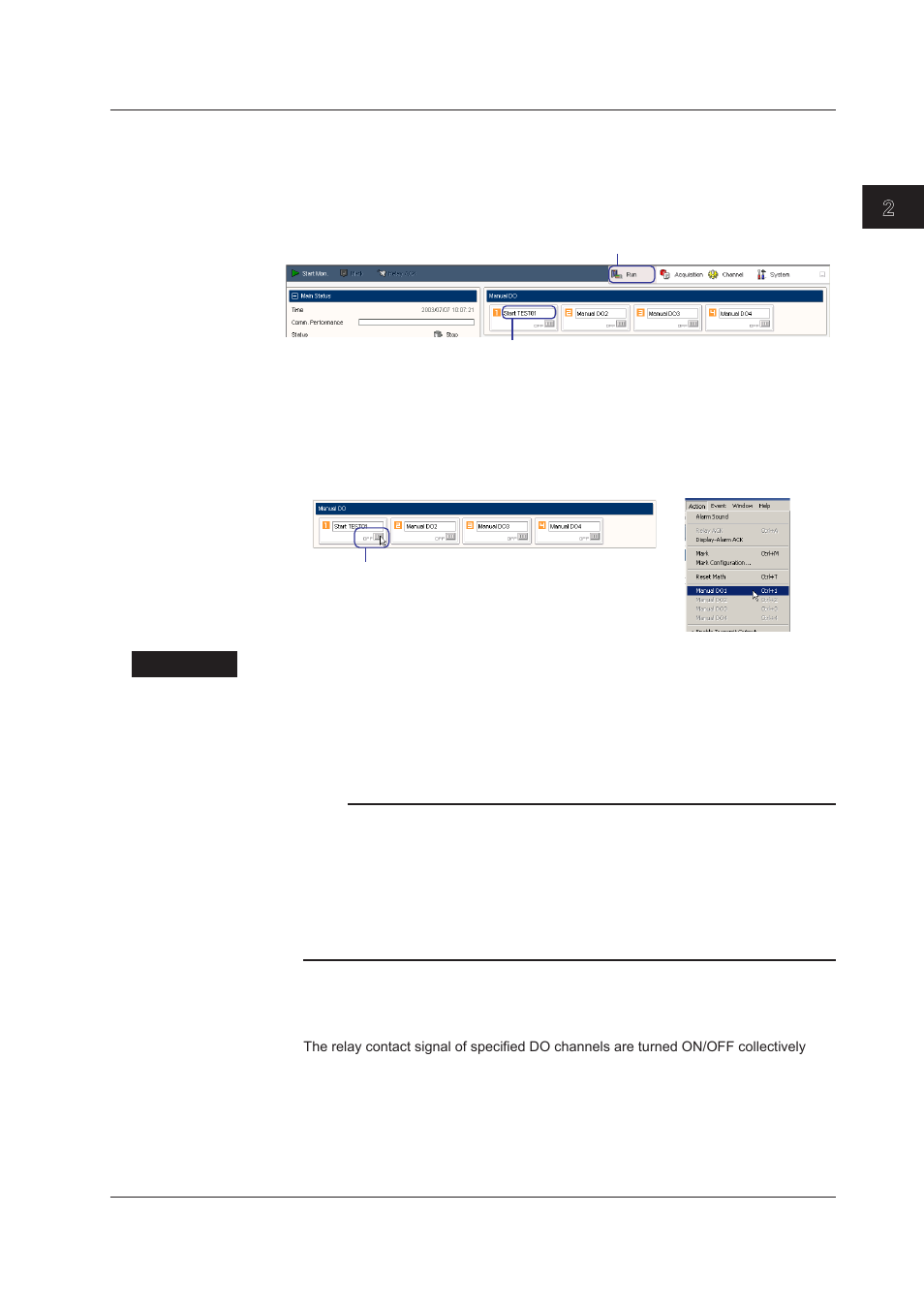 Changing the manual do name and specified output, Index, Changng the manual do name and specfed output | Yokogawa DAQWORX User Manual | Page 71 / 163