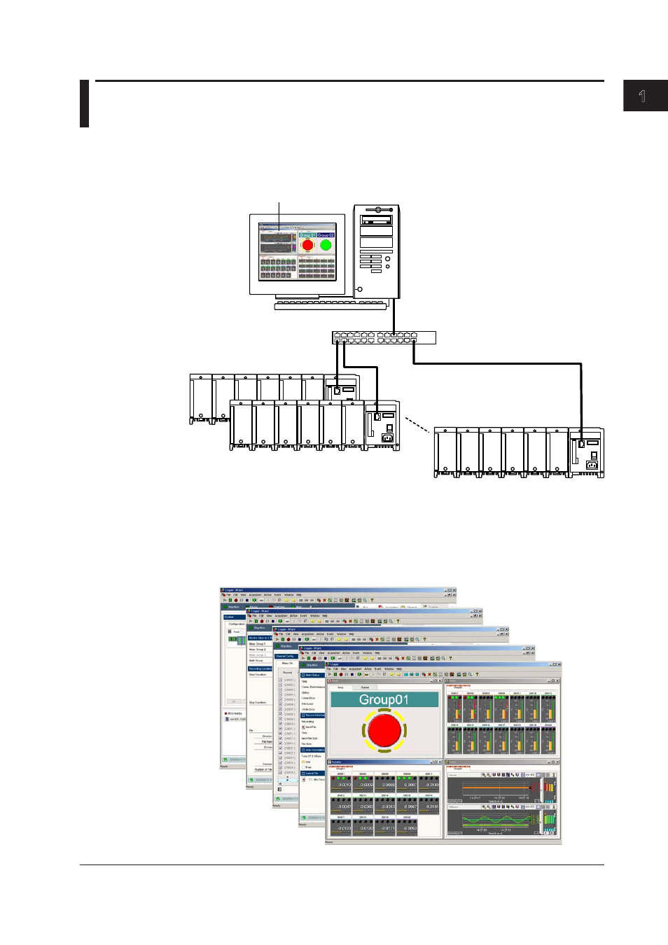 Chapter 1 before using the software, 1 functional overview of mxlogger, Functional overview | Chapter 1 before usng the software, 1 functional overview of mxlogger -1, Functional overview -1, 1 functonal overvew of mxlogger, Index, Functonal overvew | Yokogawa DAQWORX User Manual | Page 8 / 163