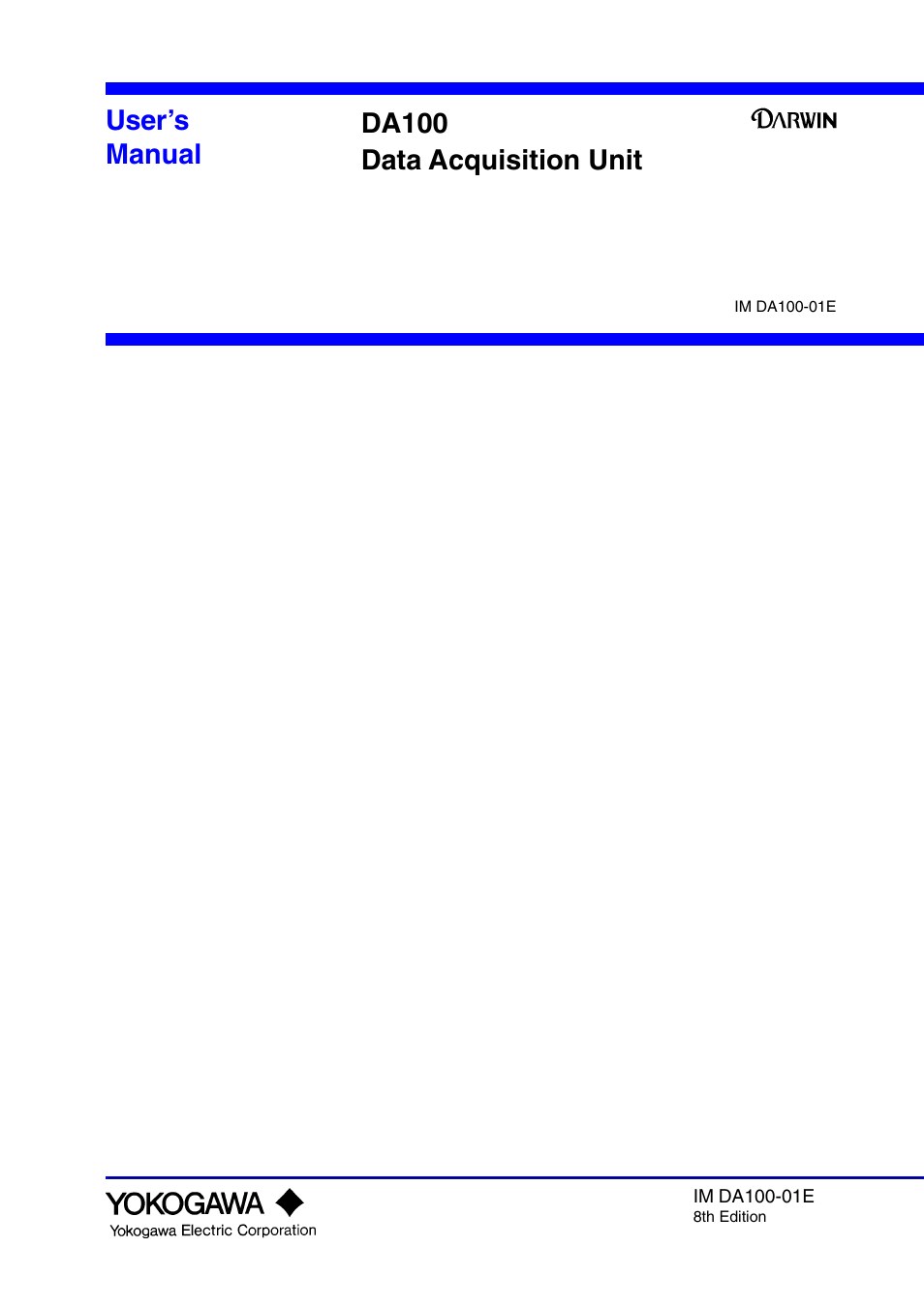 Yokogawa DA100 User Manual | 109 pages