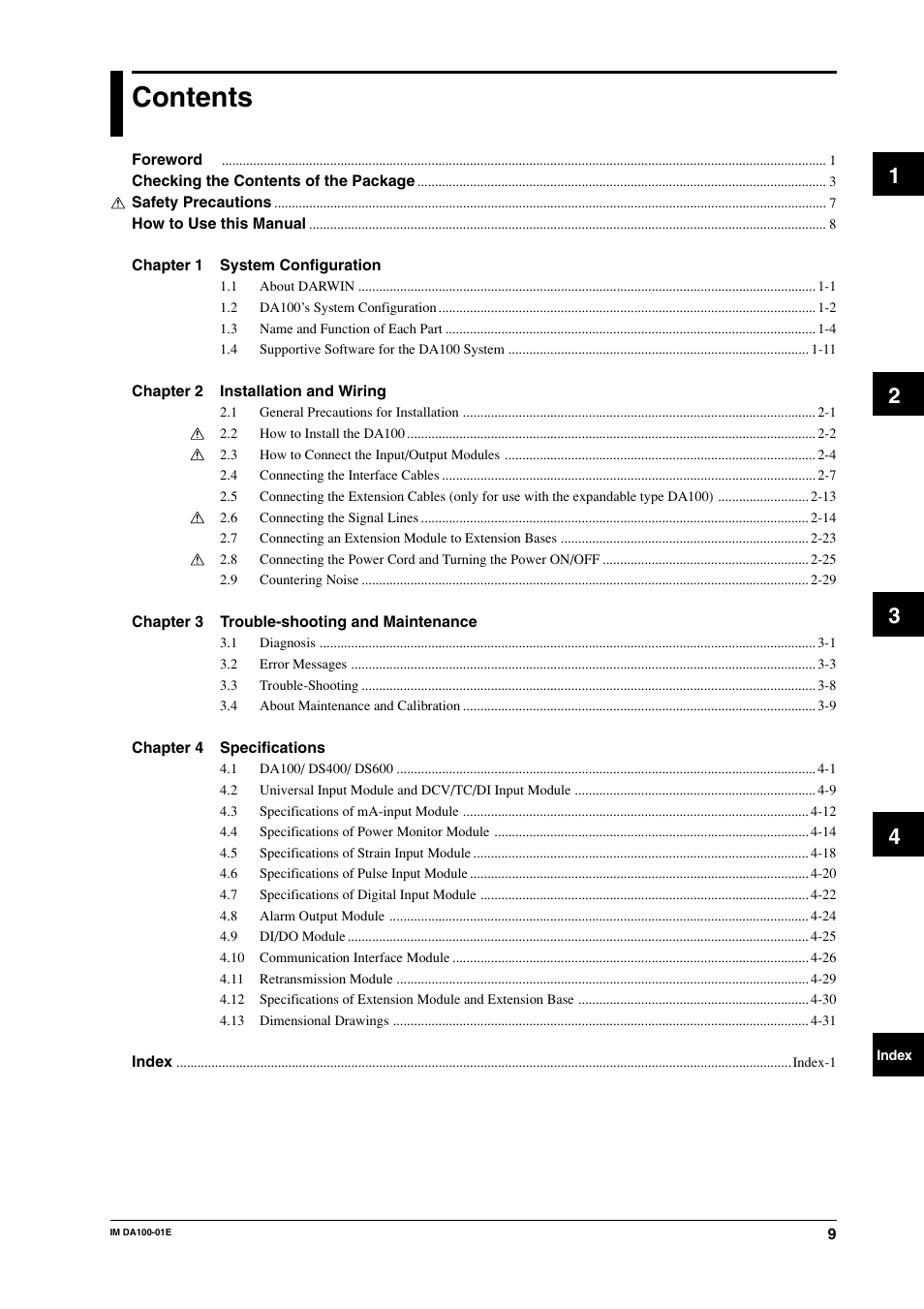 Yokogawa DA100 User Manual | Page 10 / 109