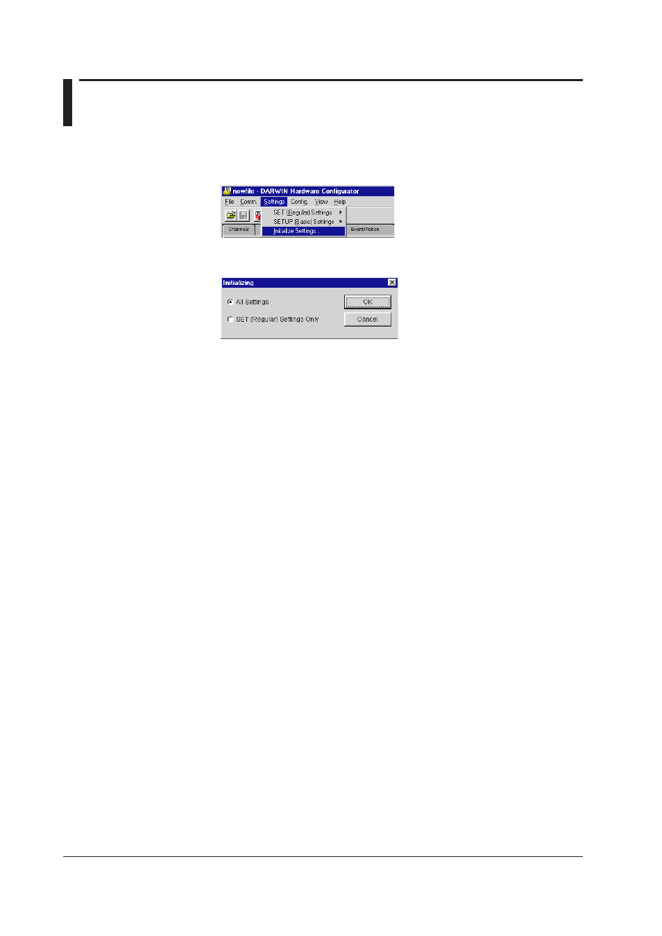 31 initializing settings, 31 initializing settings -58 | Yokogawa DAQWORX User Manual | Page 105 / 210
