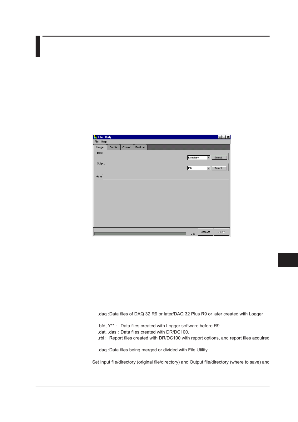 Chapter 10 file utility software, 1 operating the file utility software, 1 operating the file utility software -1 | Yokogawa DAQWORX User Manual | Page 192 / 210