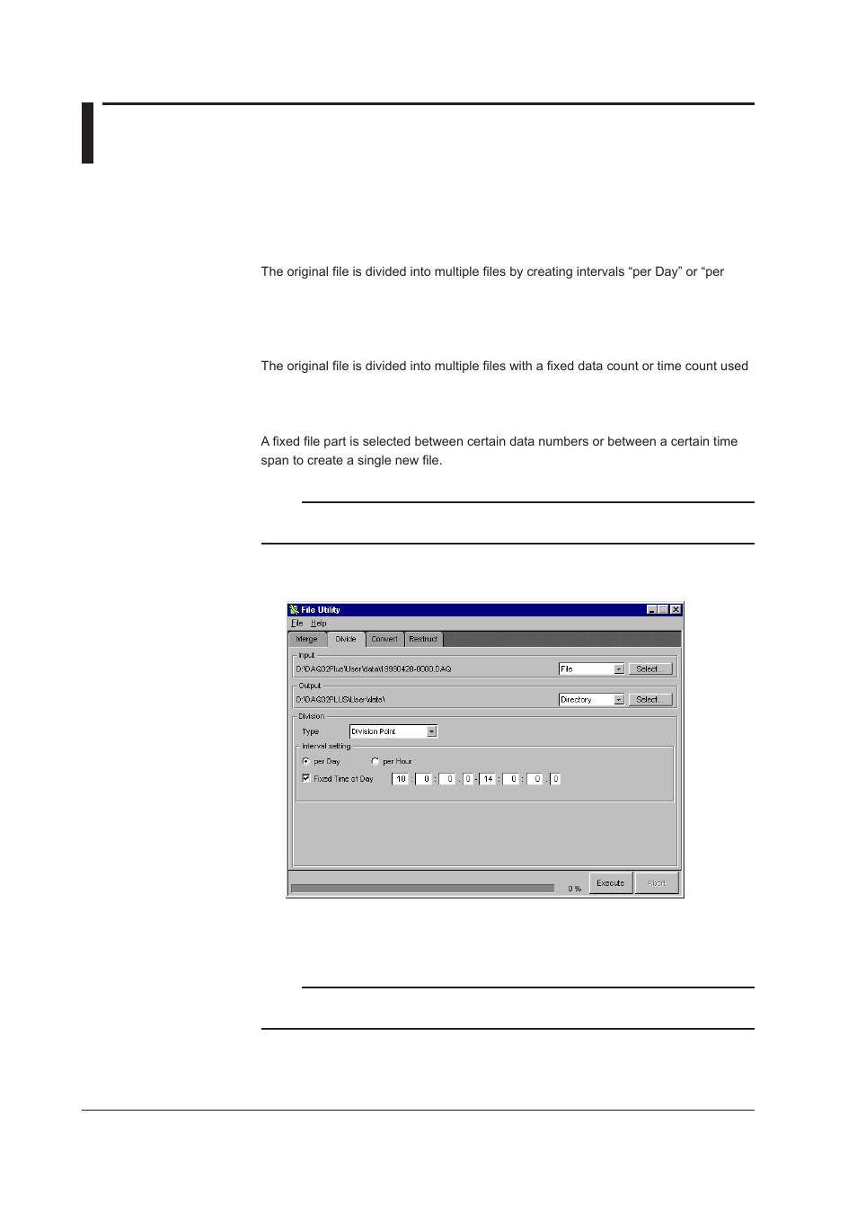 3 dividing measurement data files, 3 dividing measurement data files -4 | Yokogawa DAQWORX User Manual | Page 195 / 210