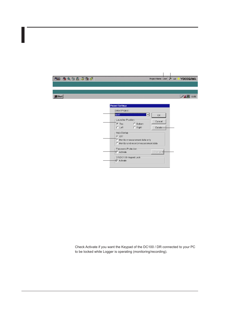 2 making project settings, 2 making project settings -2, Saving a new project | Yokogawa DAQWORX User Manual | Page 35 / 210