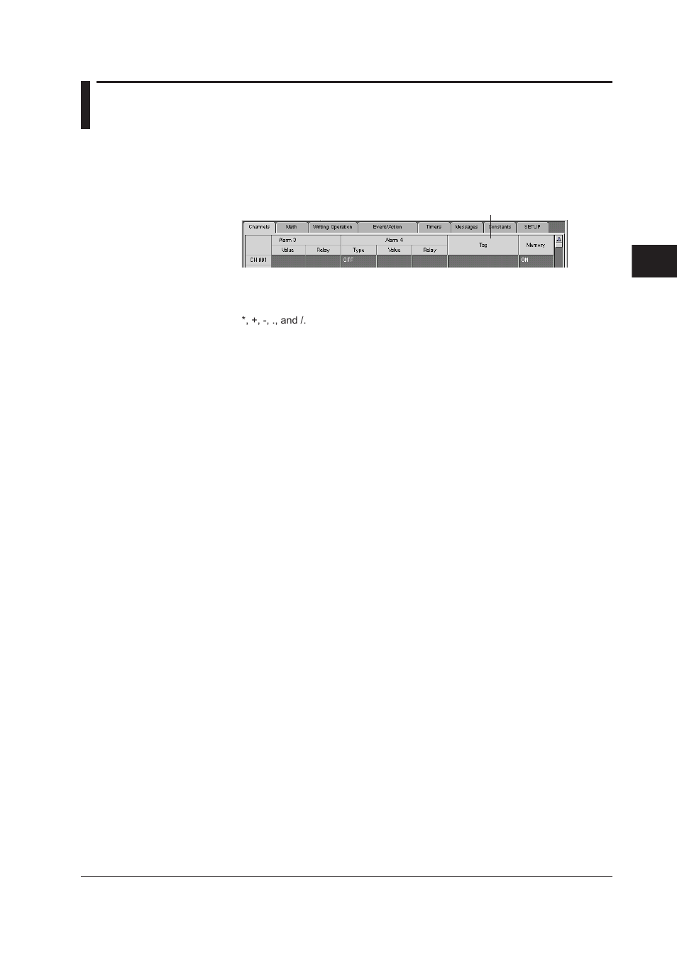 8 tag settings (dc100 or dr only), 8 tag settings (dc100 or dr only) -19 | Yokogawa DAQWORX User Manual | Page 66 / 210
