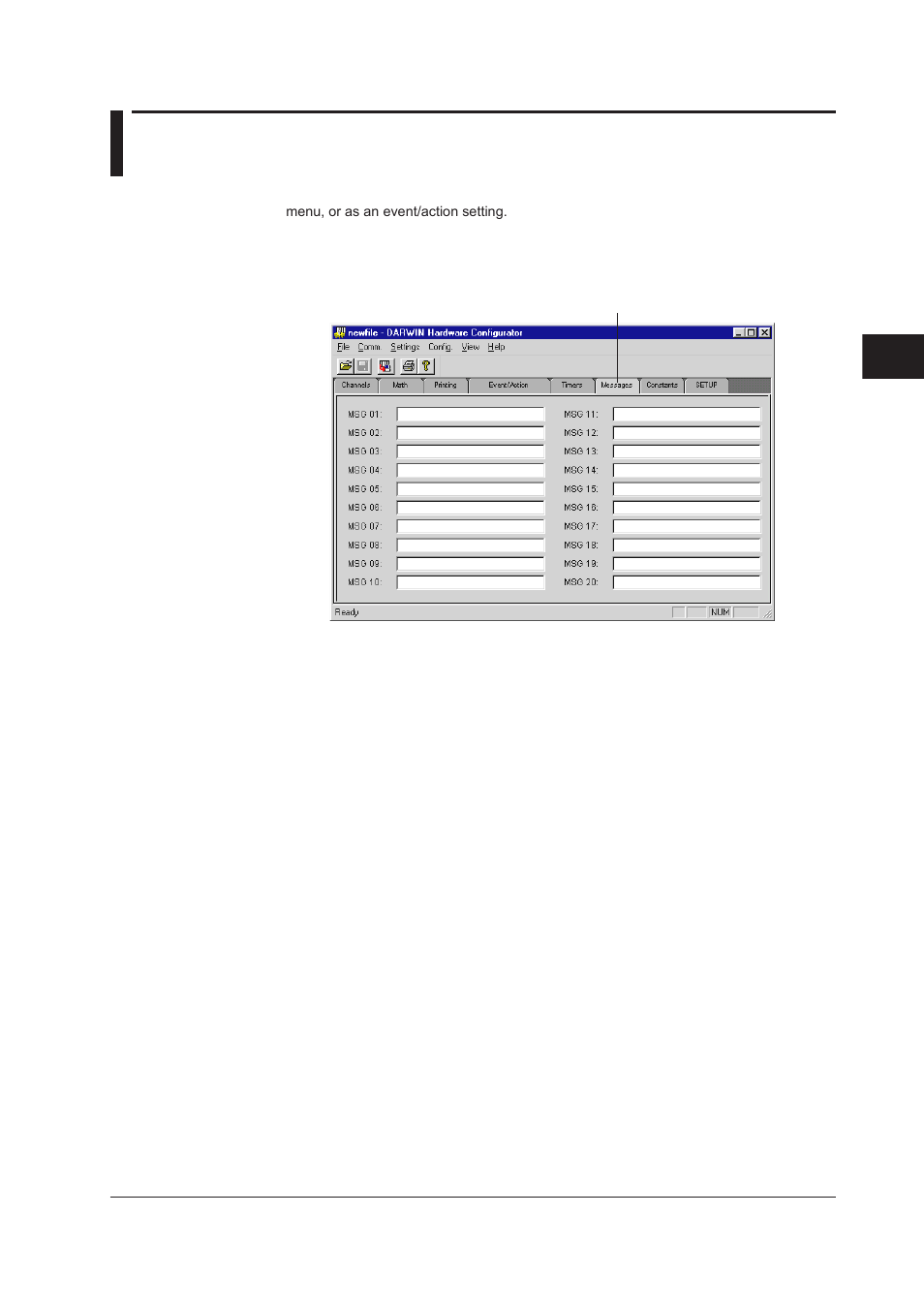 17 setting messages (dc100, dr only), 17 setting messages (dc100, dr only) -37 | Yokogawa DAQWORX User Manual | Page 84 / 210