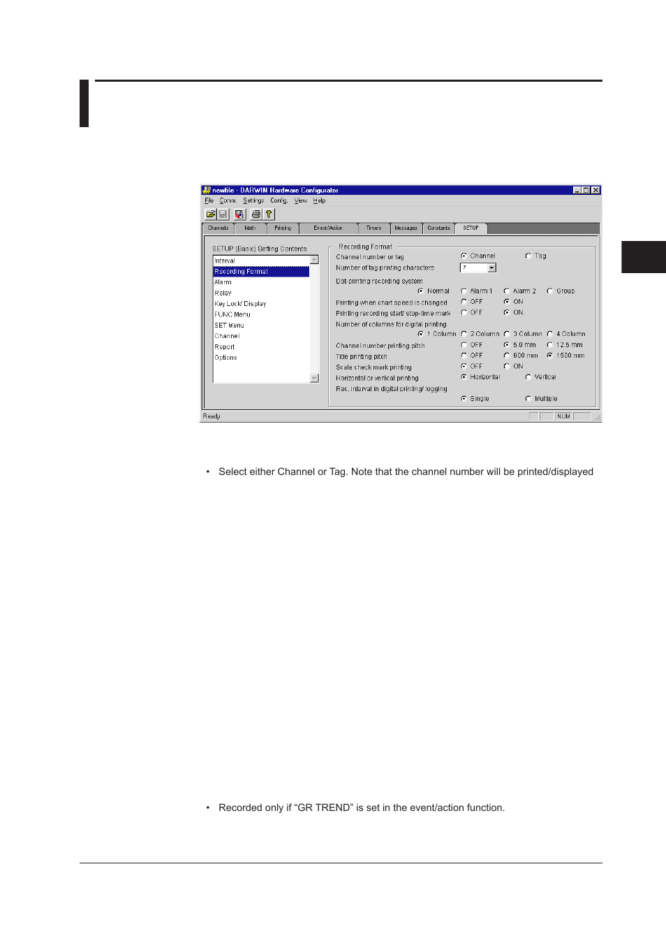 26 setting the recording format (dr only), 26 setting the recording format (dr only) -51 | Yokogawa DAQWORX User Manual | Page 98 / 210