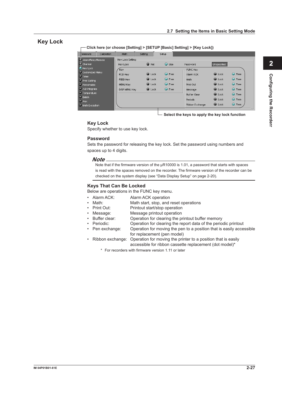 Index key lock | Yokogawa µR20000 User Manual | Page 40 / 65