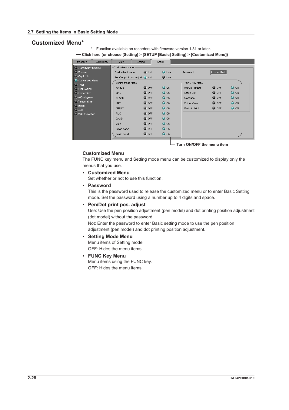 Customized menu | Yokogawa µR20000 User Manual | Page 41 / 65