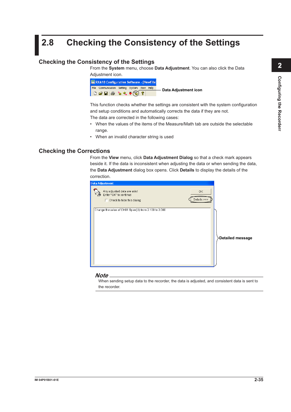 8 checking the consistency of the settings, 8 checking the consistency of the settings -35 | Yokogawa µR20000 User Manual | Page 48 / 65