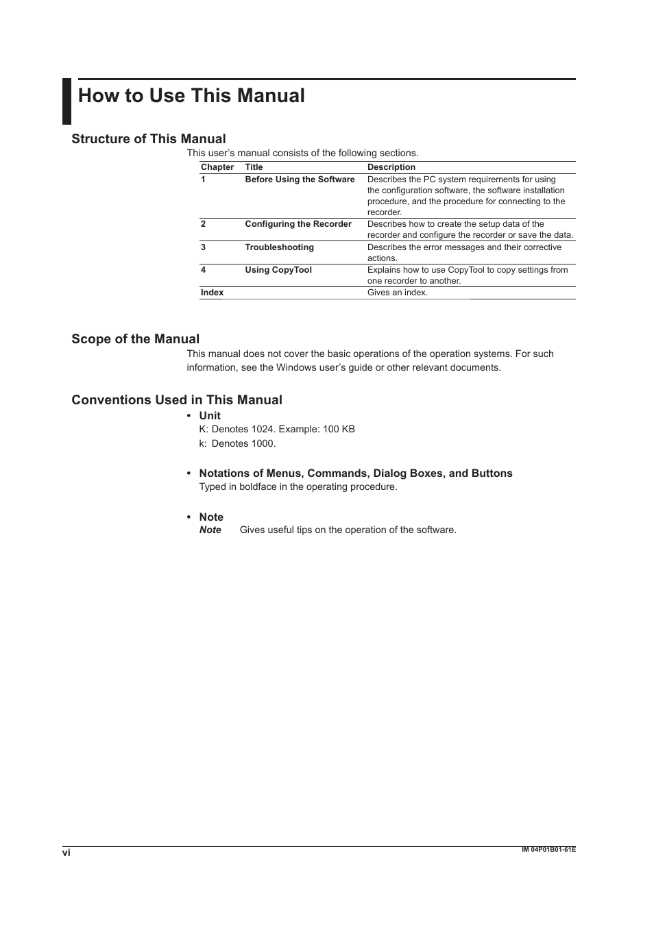 How to use this manual, Structure of this manual, Scope of the manual | Conventions used in this manual | Yokogawa µR20000 User Manual | Page 7 / 65