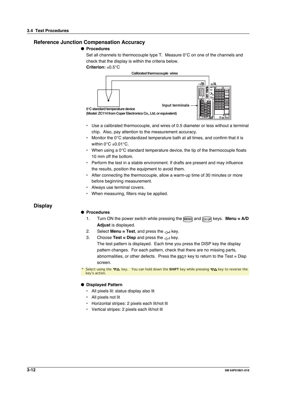 Reference junction compensation accuracy, Display, Reference junction compensation accuracy -12 | Display -12 | Yokogawa µR20000 User Manual | Page 25 / 83