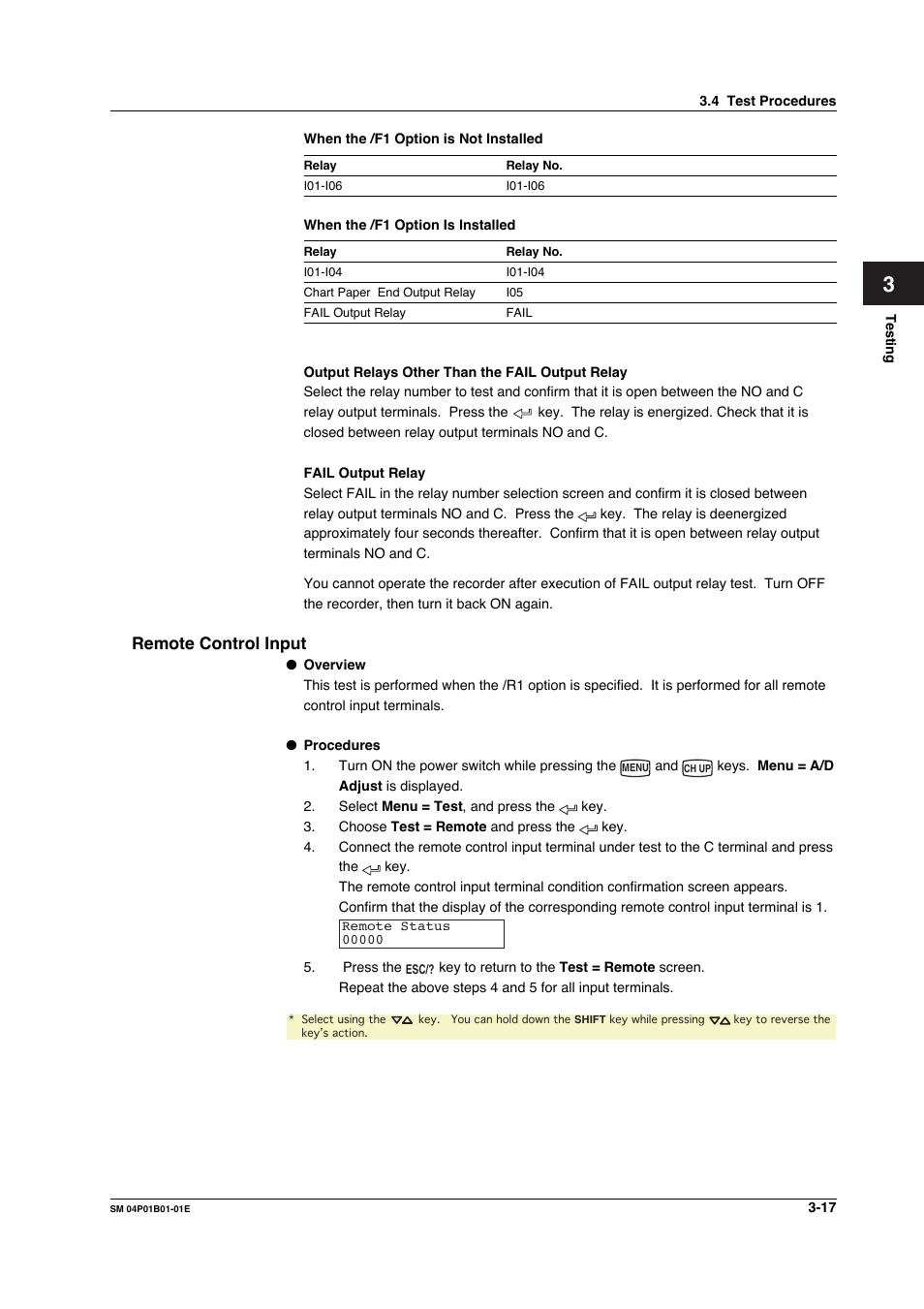 Remote control input, Remote control input -17 | Yokogawa µR20000 User Manual | Page 30 / 83