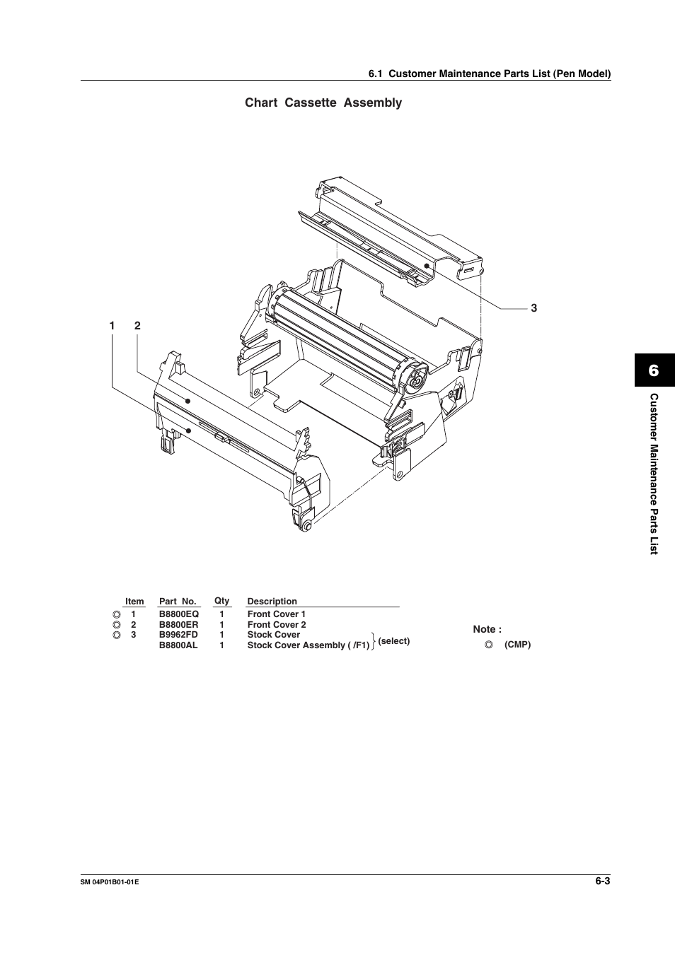 Chart cassette assembly | Yokogawa µR20000 User Manual | Page 48 / 83