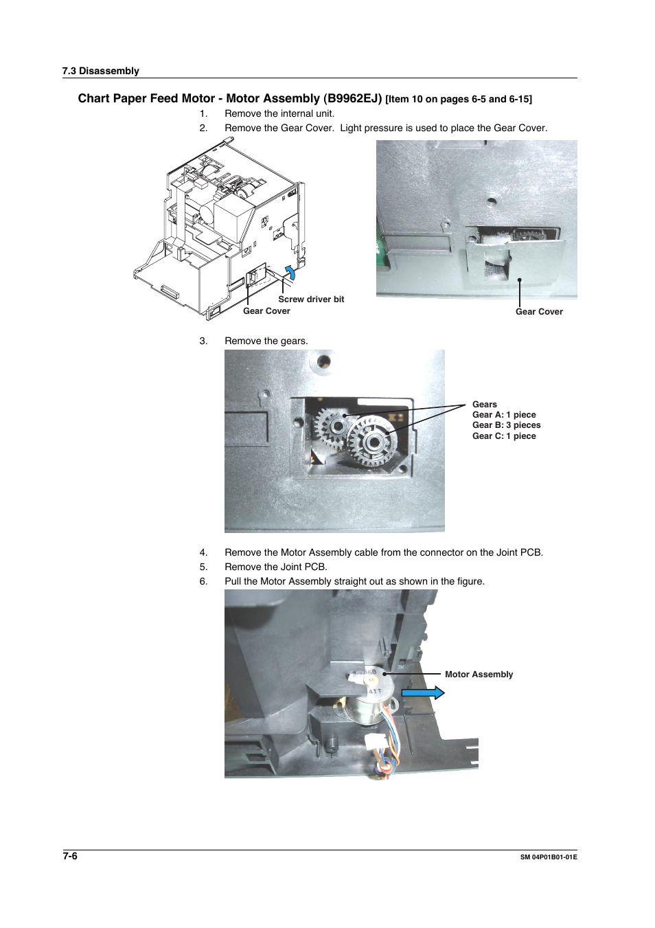 Chart paper feed motor - motor assembly (b9962ej) | Yokogawa µR20000 User Manual | Page 71 / 83