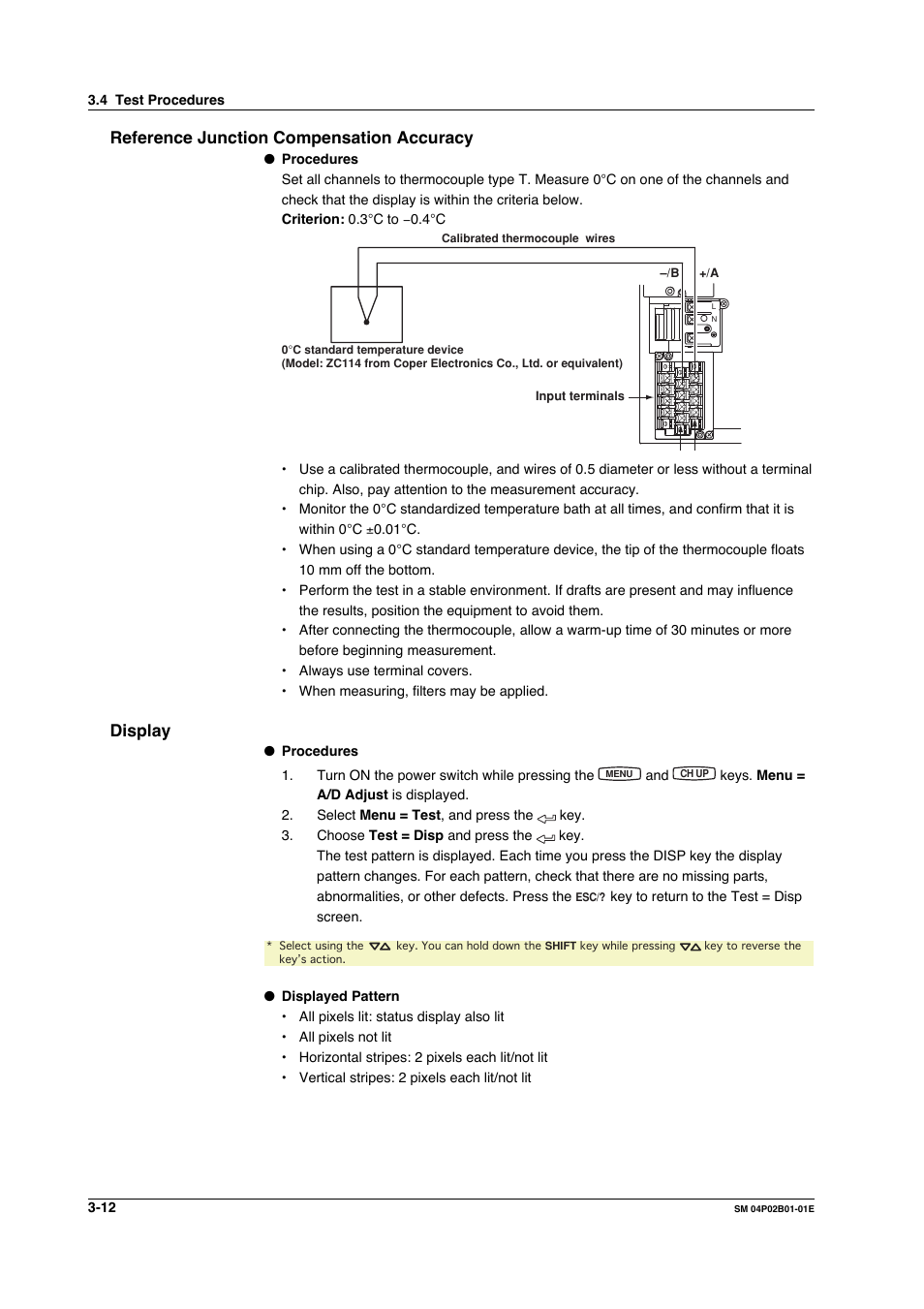 Reference junction compensation accuracy, Display, Reference junction compensation accuracy -12 | Display -12 | Yokogawa µR20000 User Manual | Page 25 / 94