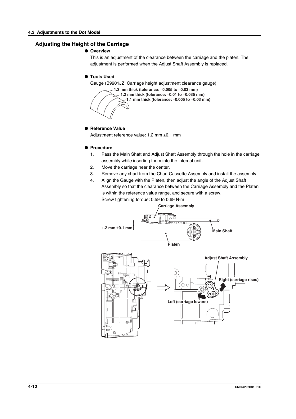 Adjusting the height of the carriage, Adjusting the height of the carriage -12 | Yokogawa µR20000 User Manual | Page 43 / 94