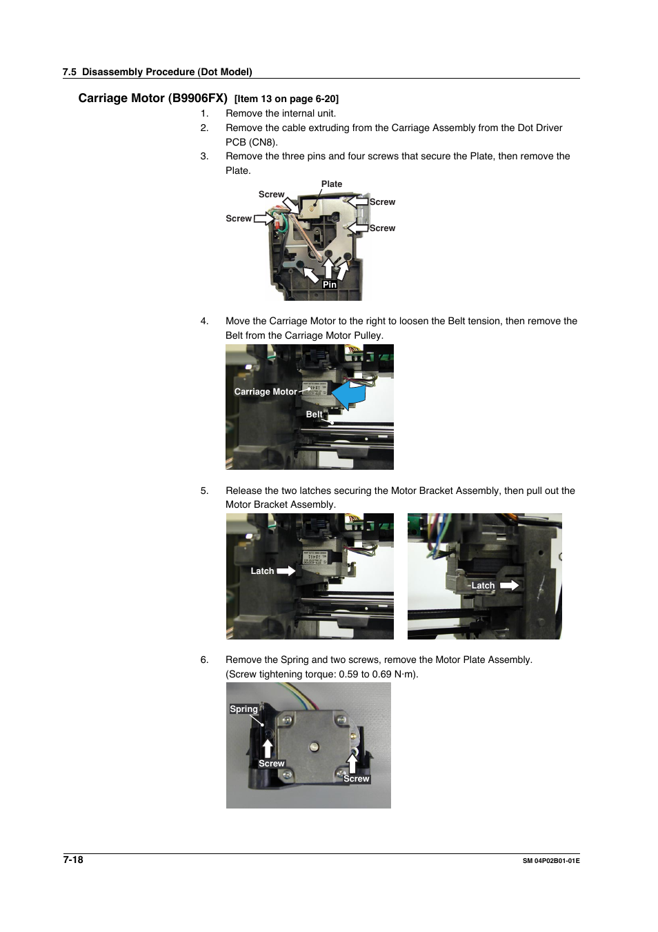 Carriage motor (b9906fx), Carriage motor (b9906fx) -18 | Yokogawa µR20000 User Manual | Page 93 / 94