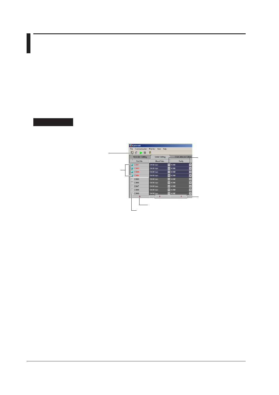 2 entering environment settings, Serial port settings, 2 entering environment settings -2 | Serial port settings -2, 2 enterng envronment settngs, Seral port settngs | Yokogawa DAQWORX User Manual | Page 11 / 27
