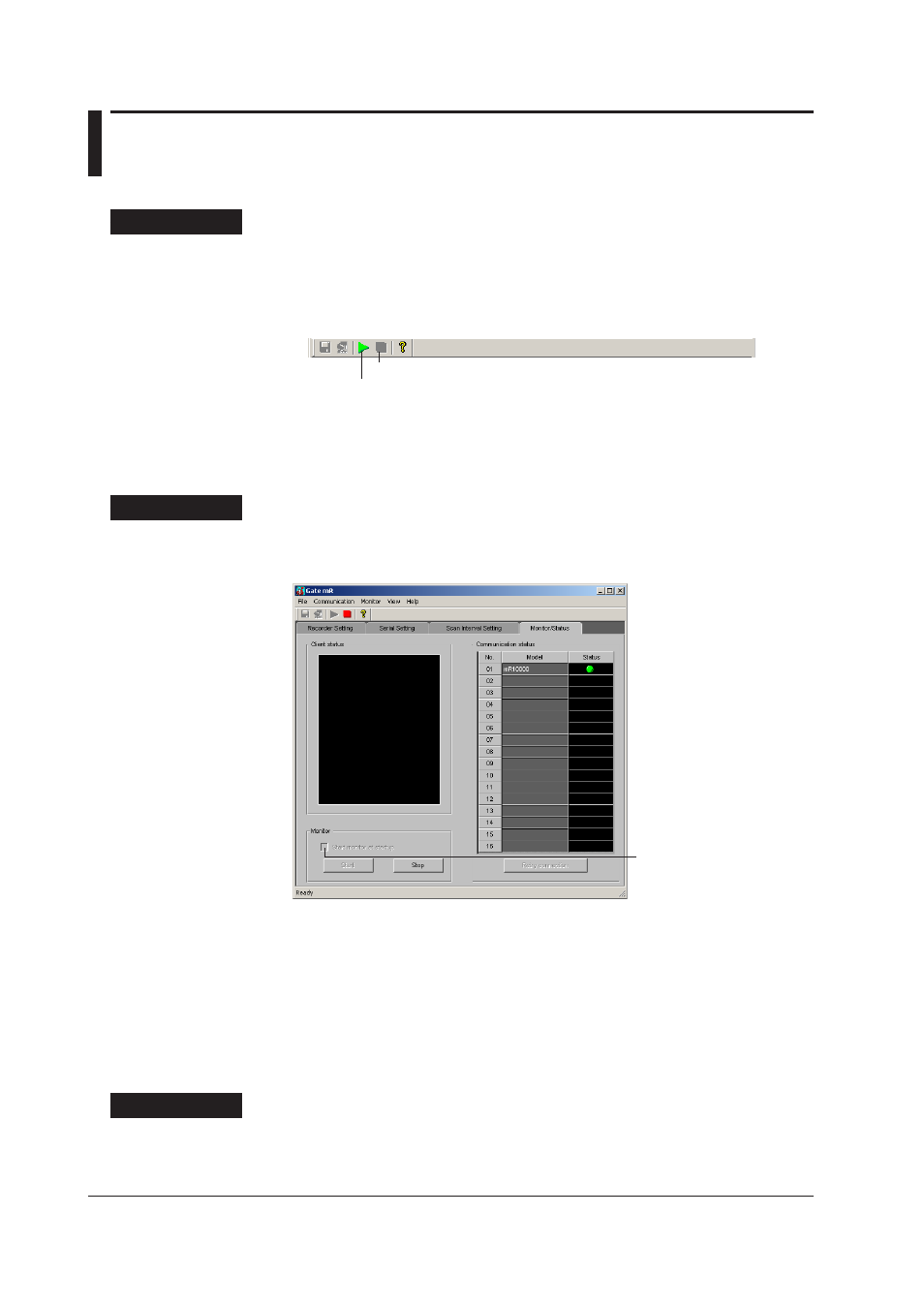 Starting/stopping acquisition from the menu bar, Starting/stopping acquisition from the menu bar -8, Startng/stoppng acquston from the menu bar | Yokogawa DAQWORX User Manual | Page 17 / 27