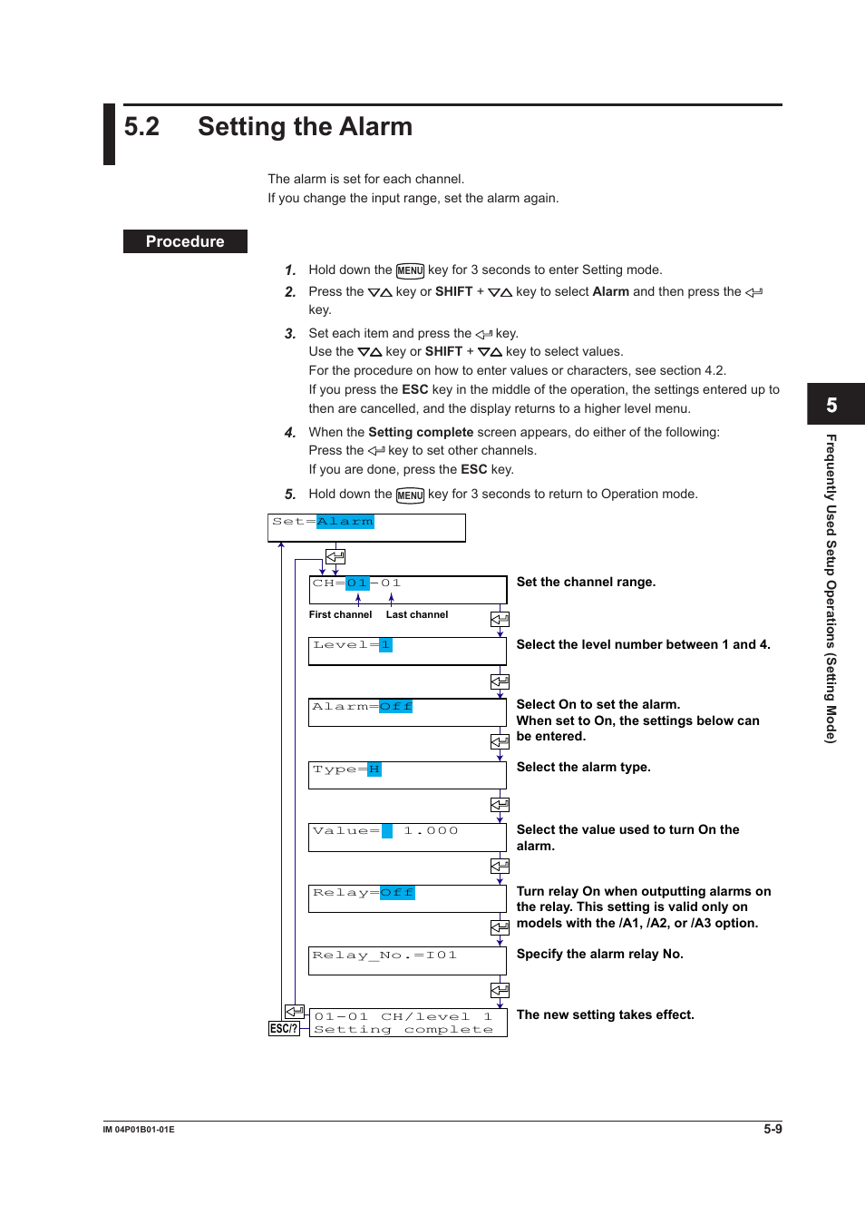 2 setting the alarm, 2 setting the alarm -9, 2 settng the alarm | App index | Yokogawa µR10000 User Manual | Page 109 / 263