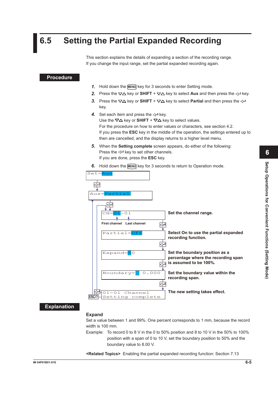 5 setting the partial expanded recording, 5 setting the partial expanded recording -5, 5 settng the partal expanded recordng | App index | Yokogawa µR10000 User Manual | Page 119 / 263