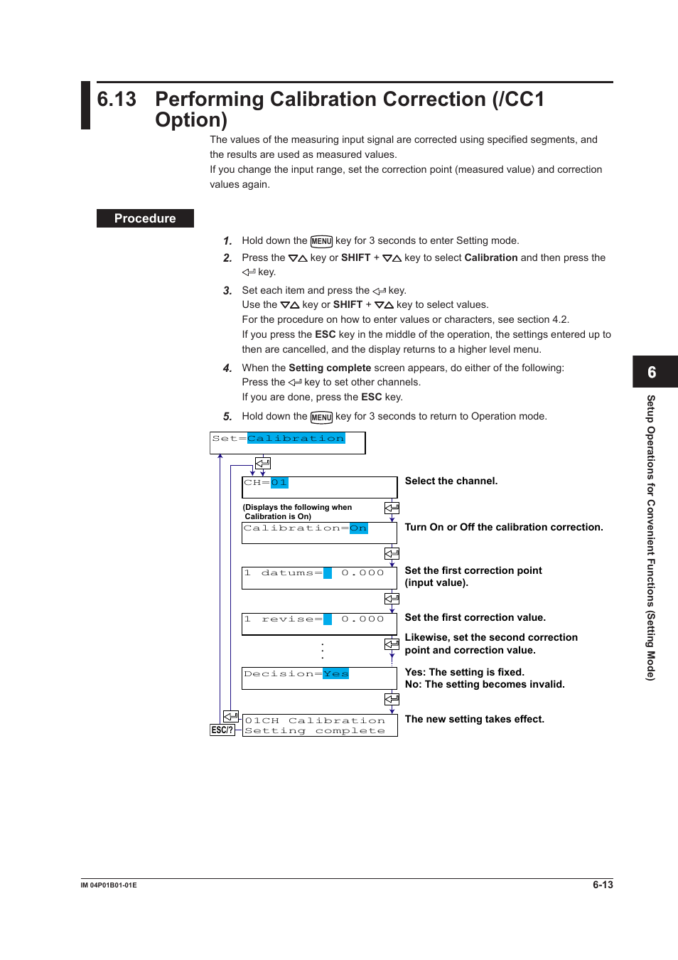 13 performing calibration correction (/cc1 option), 13 performng calbraton correcton (/cc1 opton), App index | Yokogawa µR10000 User Manual | Page 127 / 263