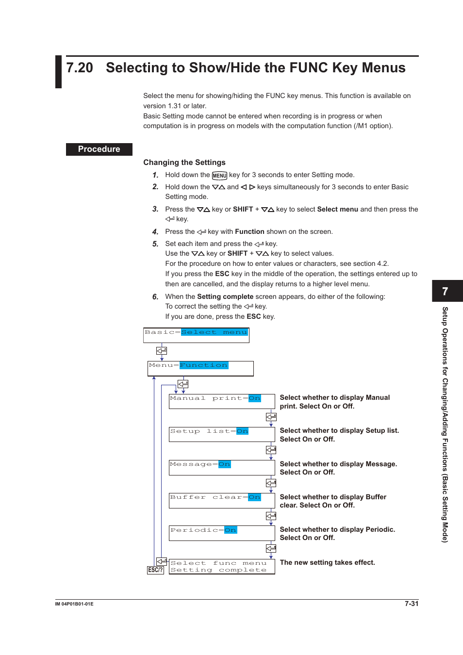 20 selecting to show/hide the func key menus, 20 selecting to show/hide the func key menus -31, 20 selectng to show/hde the func key menus | App index | Yokogawa µR10000 User Manual | Page 168 / 263