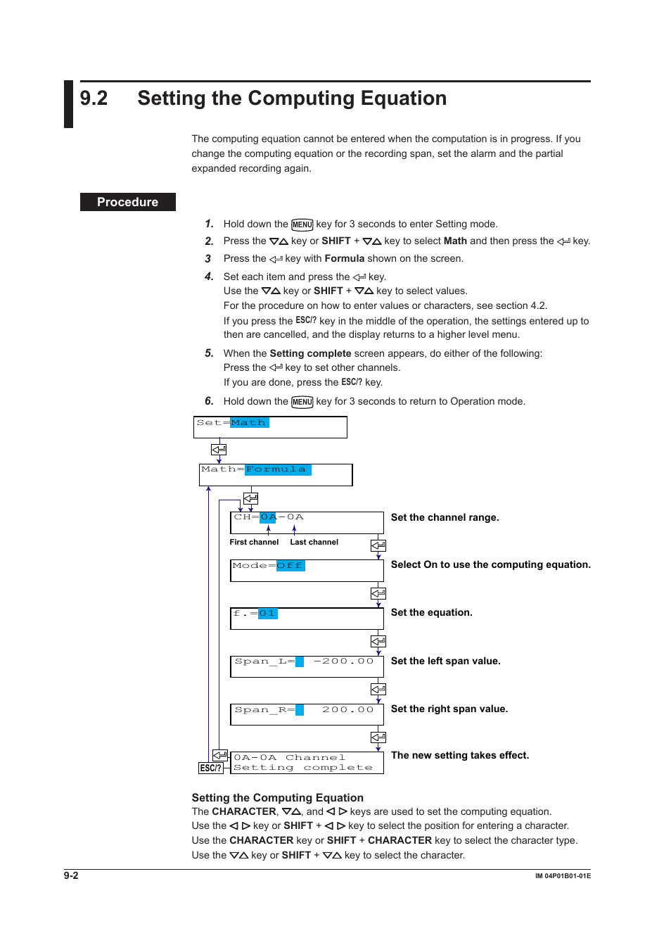 2 setting the computing equation, 2 setting the computing equation -2, 2 settng the computng equaton | Yokogawa µR10000 User Manual | Page 185 / 263