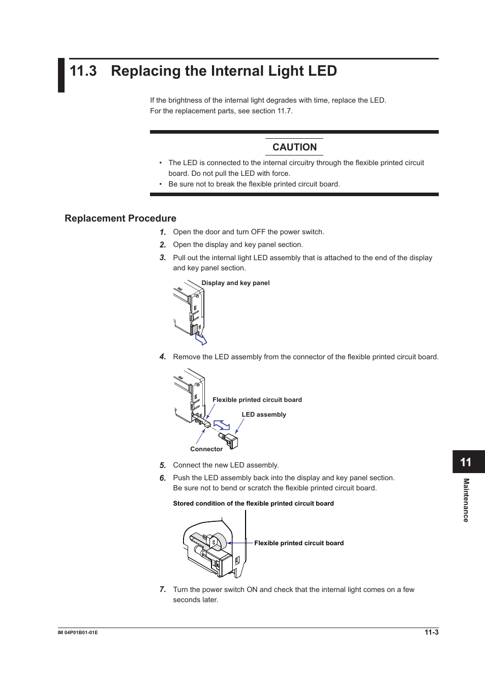 3 replacing the internal light led, 3 replacing the internal light led -3, 3 replacng the internal lght led | Yokogawa µR10000 User Manual | Page 221 / 263