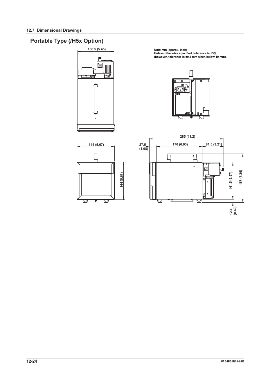 Portable type (/h5x opton) | Yokogawa µR10000 User Manual | Page 252 / 263