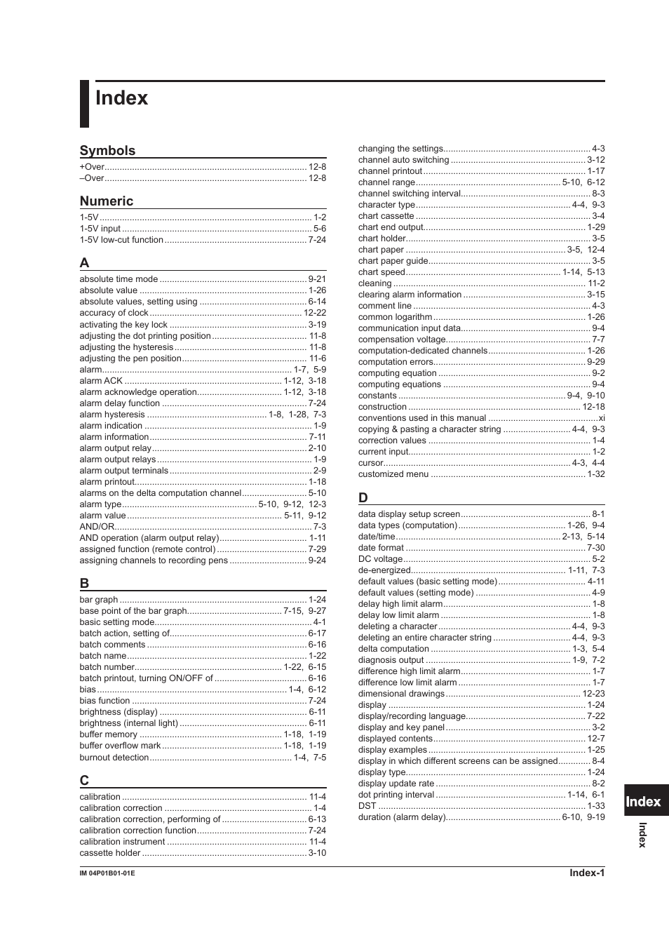 Index, App index, Symbols | Numerc | Yokogawa µR10000 User Manual | Page 260 / 263