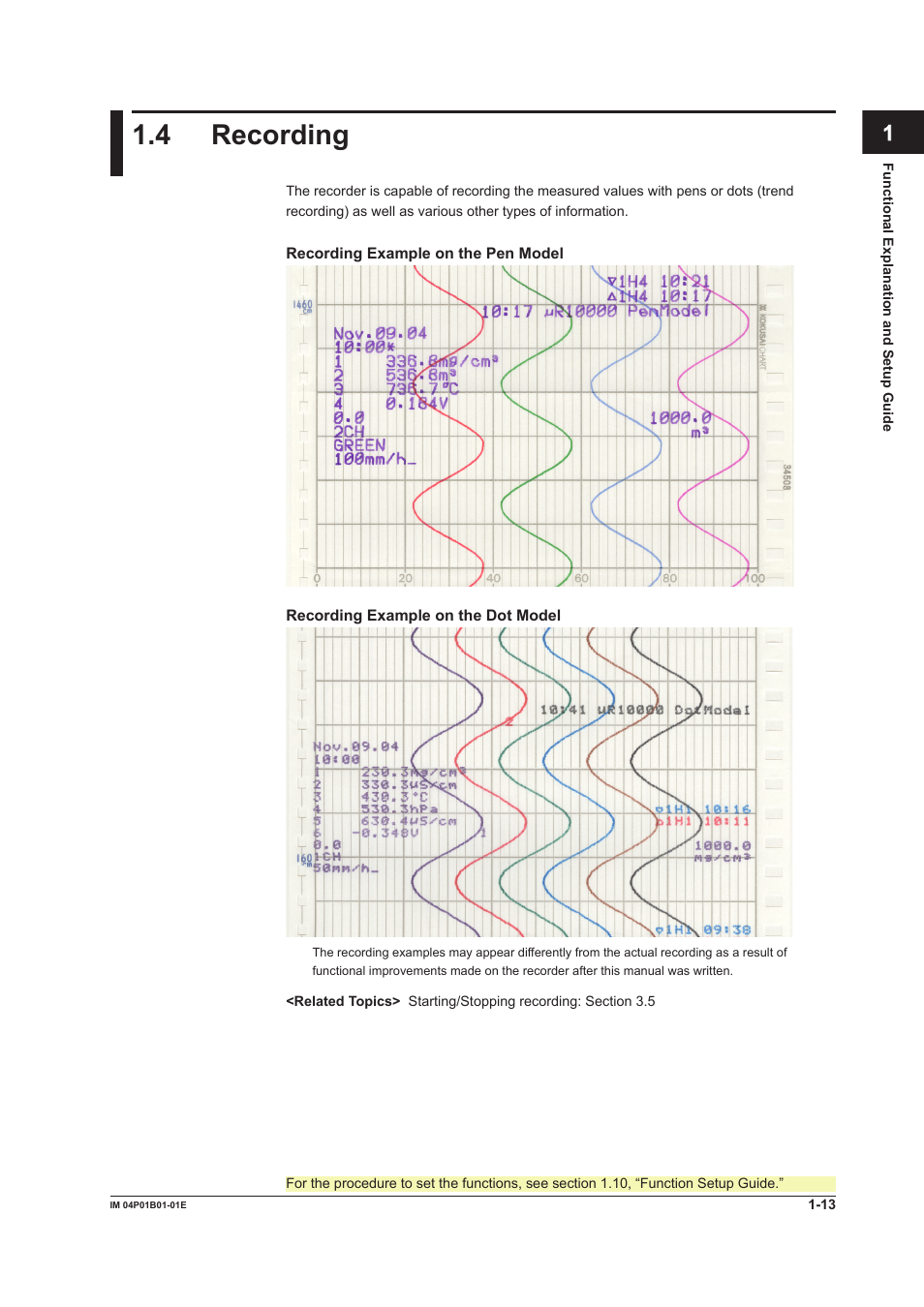 4 recording, 4 recording -13, 4 recordng | Yokogawa µR10000 User Manual | Page 29 / 263
