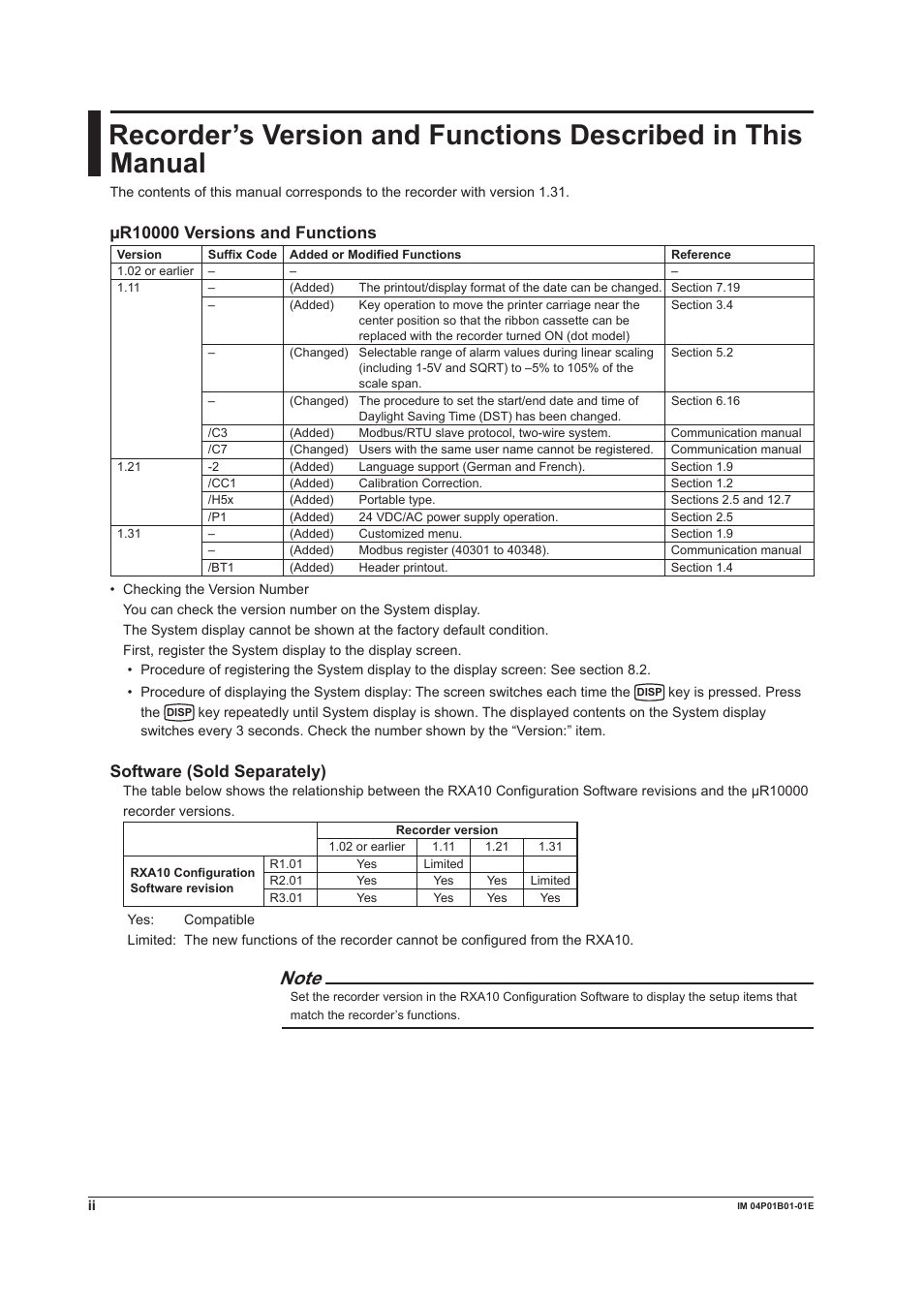 Software (sold separately) | Yokogawa µR10000 User Manual | Page 3 / 263