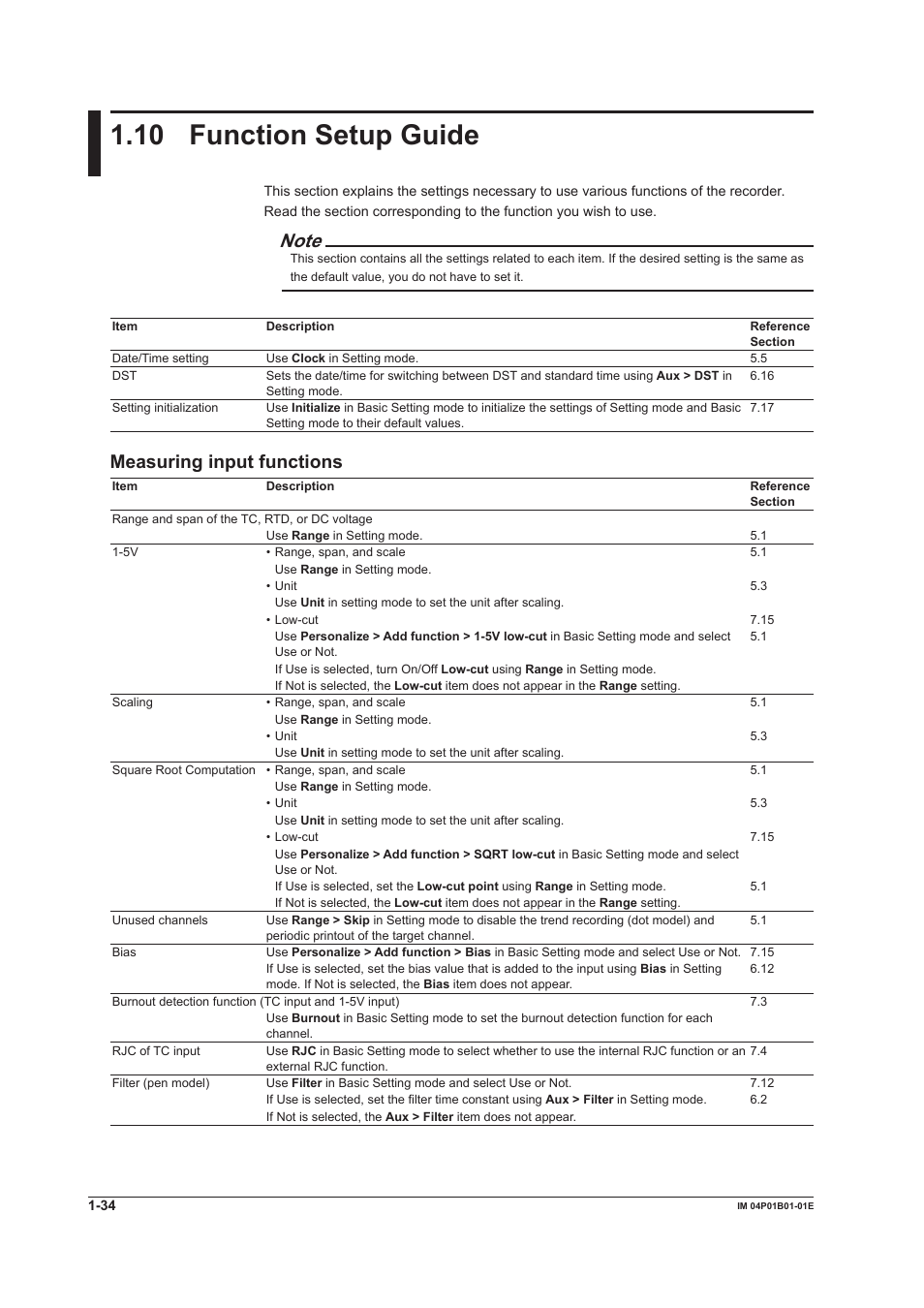 10 function setup guide, 10 function setup guide -34, 10 functon setup gude | Measurng nput functons | Yokogawa µR10000 User Manual | Page 50 / 263