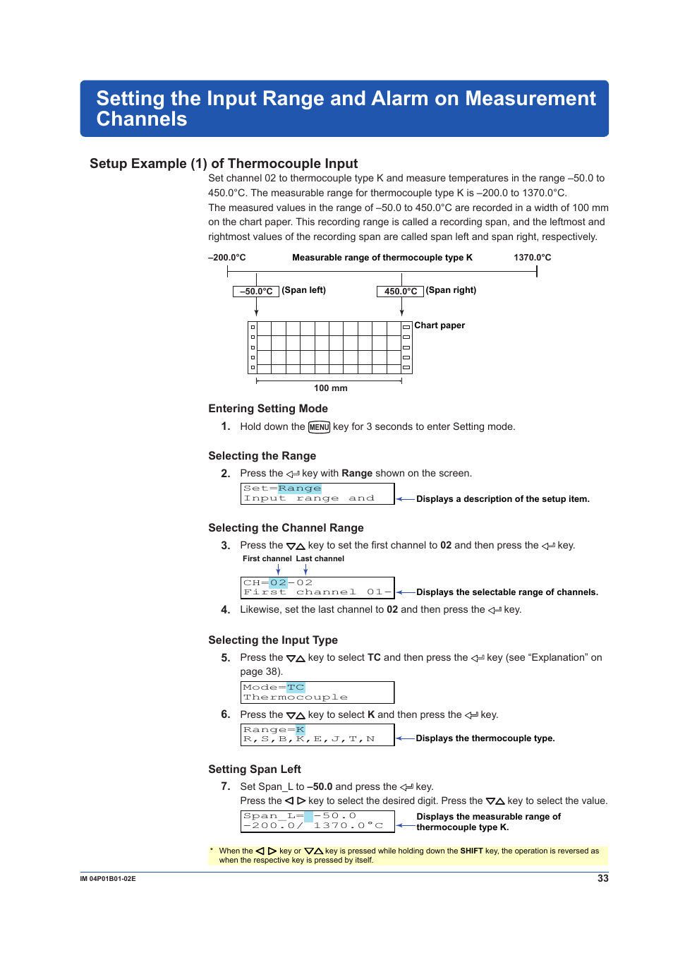 Setup example (1) of thermocouple input | Yokogawa µR10000 User Manual | Page 33 / 56