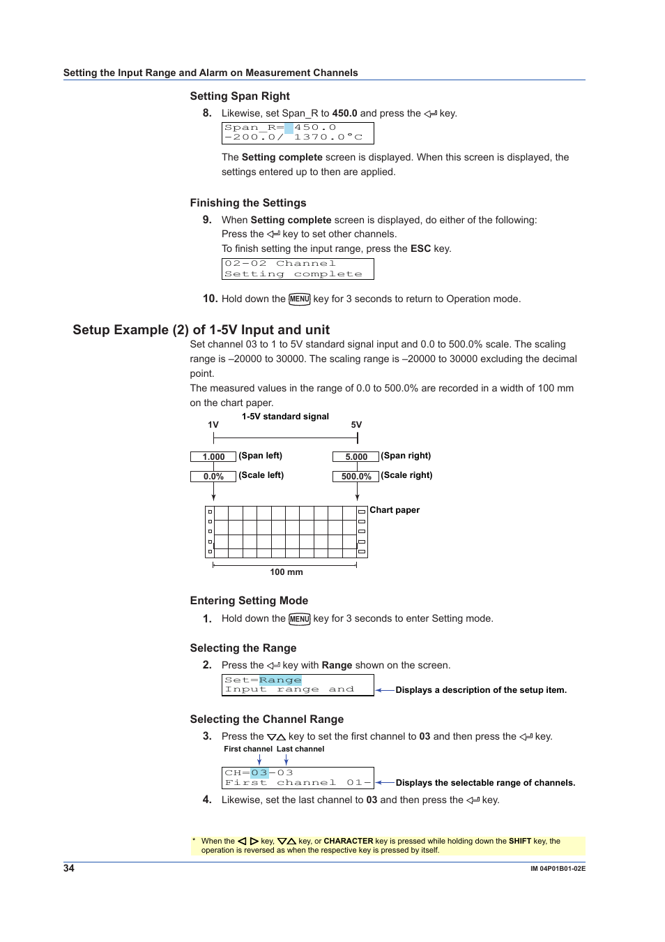 Setup example (2) of 1-5v input and unit | Yokogawa µR10000 User Manual | Page 34 / 56
