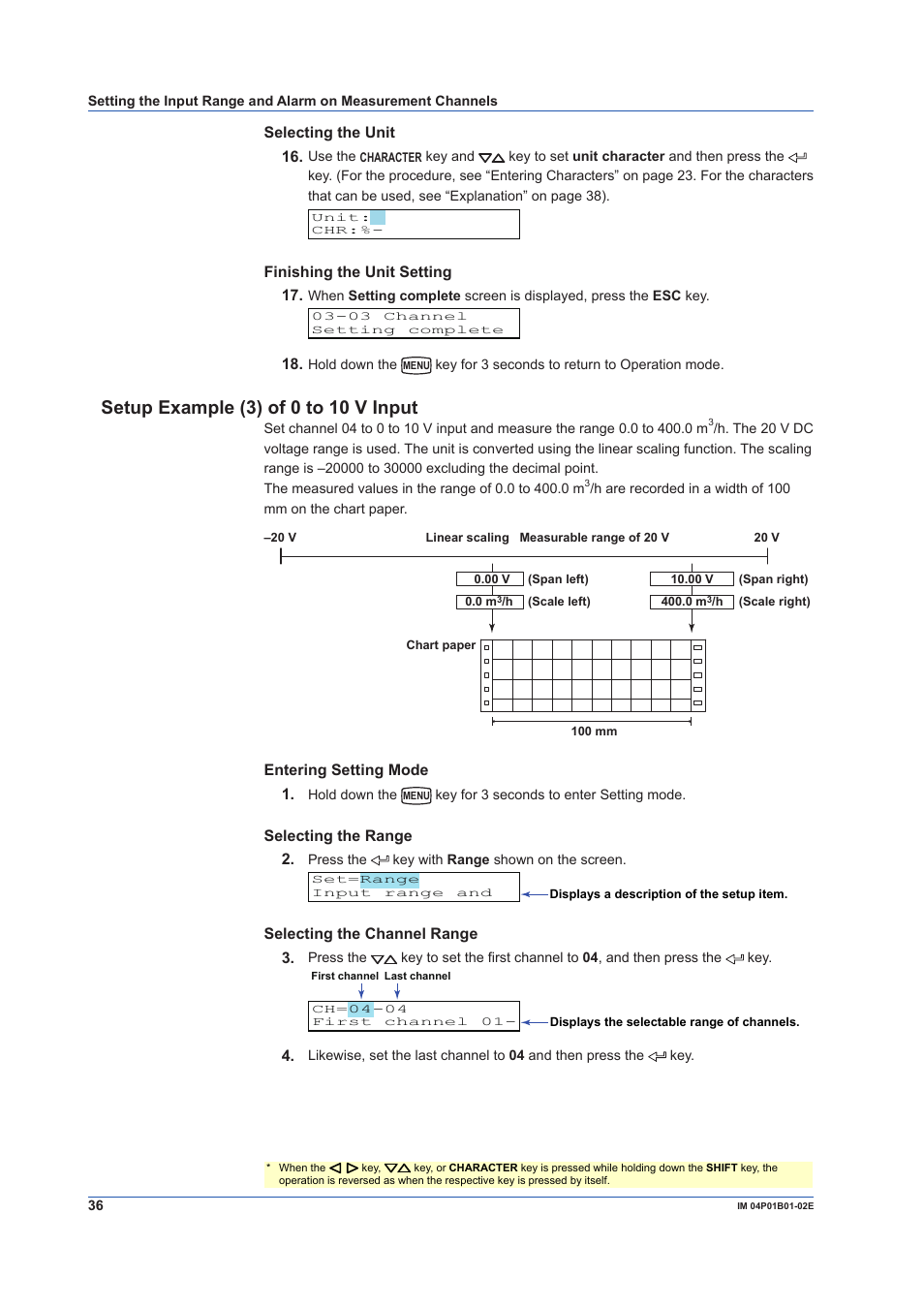 Setup example (3) of 0 to 10 v input | Yokogawa µR10000 User Manual | Page 36 / 56