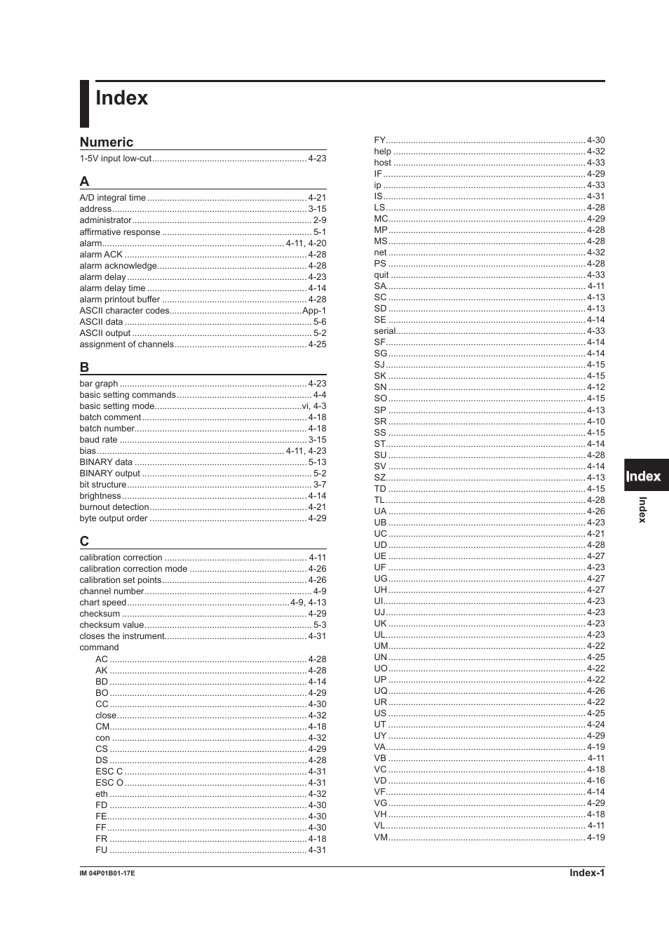 Index, App index numeric | Yokogawa µR20000 User Manual | Page 101 / 103