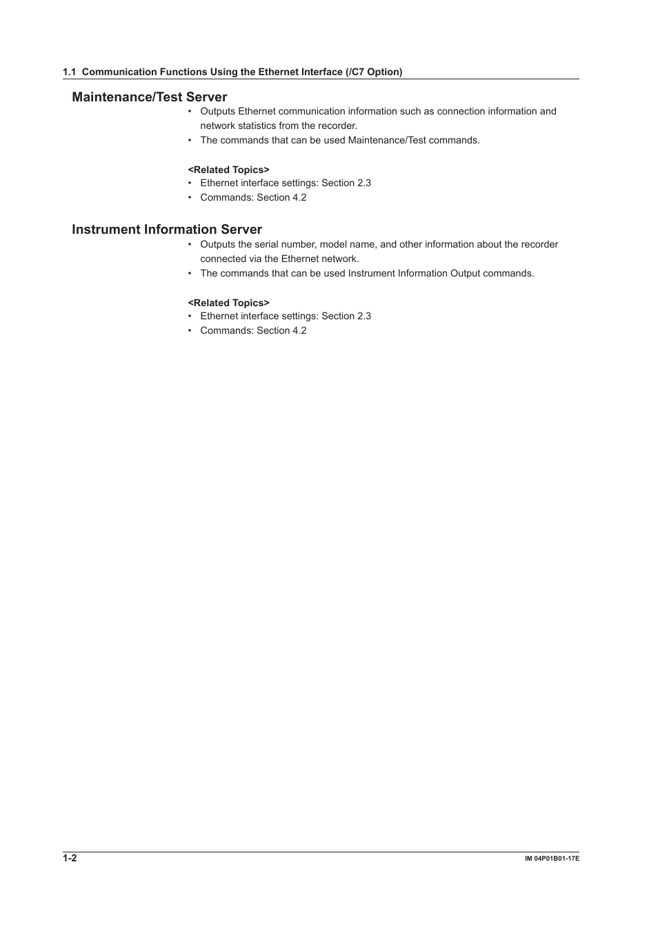 Maintenance/test server, Instrument information server | Yokogawa µR20000 User Manual | Page 14 / 103