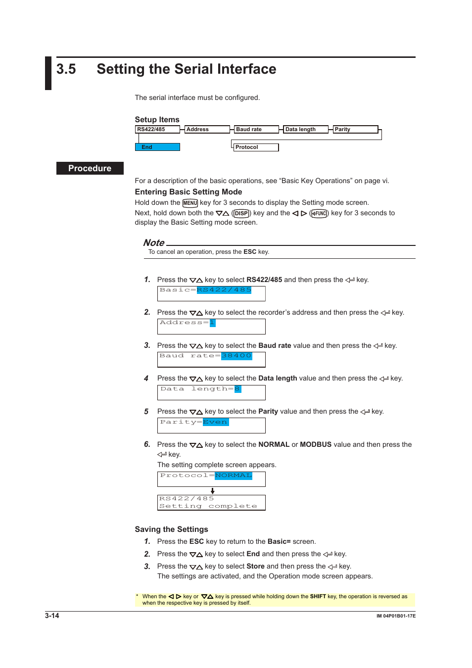 5 setting the serial interface, 5 setting the serial interface -14 | Yokogawa µR20000 User Manual | Page 42 / 103