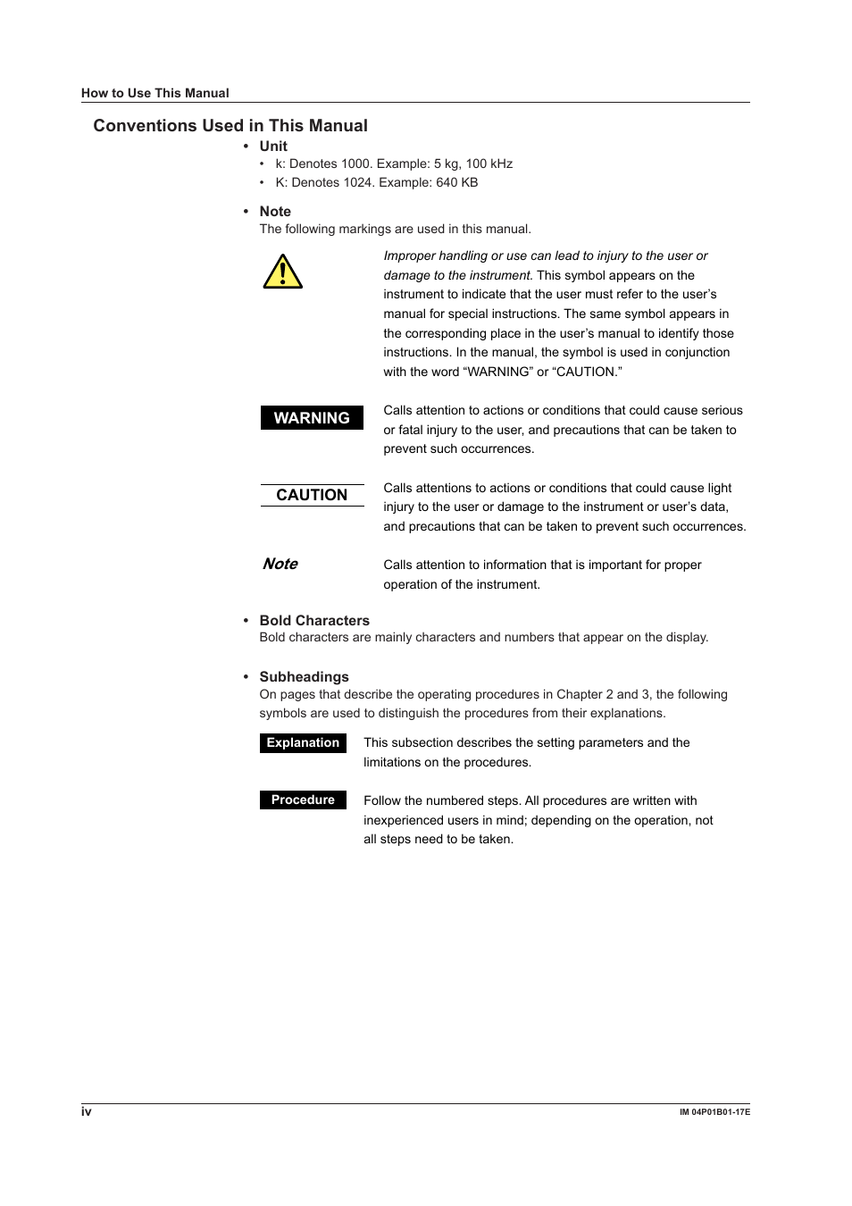 Conventions used in this manual | Yokogawa µR20000 User Manual | Page 5 / 103