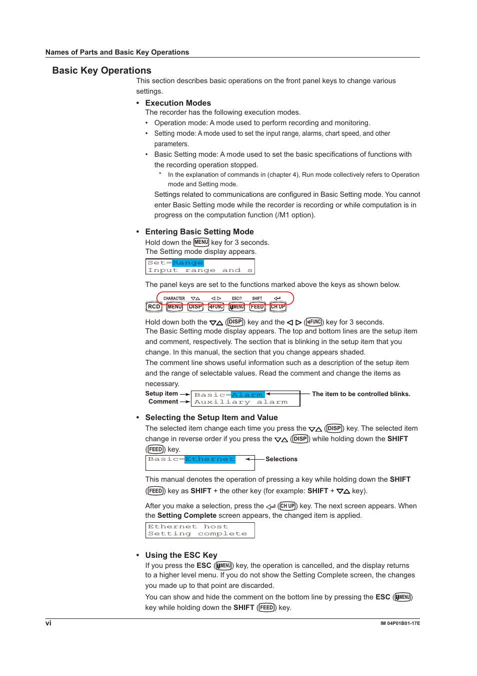 Basic key operations | Yokogawa µR20000 User Manual | Page 7 / 103